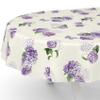 Washable Oilcloth Tablecloth, Floral Lilac, Round/Oval/Rectangular, 240 x 140 cm, Cut Edge view 1