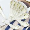 10-Piece Bone China Soup Spoon Set with Long Handles view 3