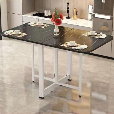 Modern Drop-Leaf Dining Table, Folding Wooden Table for Small Spaces