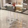 Modern Drop-Leaf Dining Table, Folding Wooden Table for Small Spaces view 1