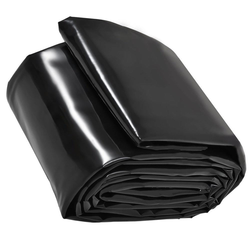 Durable 2 x 10 m Black Pond Liner, Flexible Waterproof Membrane