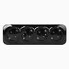 Black 4-Gang Surface-Mounted Schuko Wall Outlet view 2