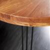 Licht-Erlebnisse Round Acacia Wood and Metal Dining Table, 120 cm, 76 cm High, Black Hairpin Legs view 3