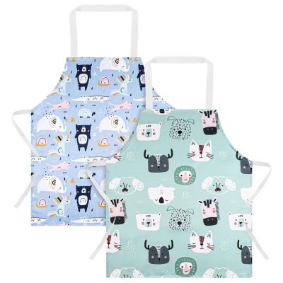 ABOHU Kids' Washable Cooking Apron with Cartoon Pattern