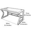 Modern White Student Desk with Tempered Glass Top for Home Office, Easy Assembly, Corner Desk for Small Spaces view 3