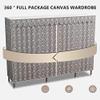 Generic Portable Canvas Wardrobe Organizer with Hanging Rail, Shelves and Fabric Cover, 205 x 45 x 170 cm view 4