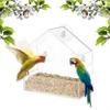 Window Bird Feeder, 15 x 6.5 x 15 cm, Clear Acrylic House Design with 4 Suction Cups view 1