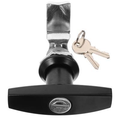 UKCOCO Zinc Alloy T-Handle Cabinet Lock with Quick Latch, Black, for Caravans and Electrical Cabinets