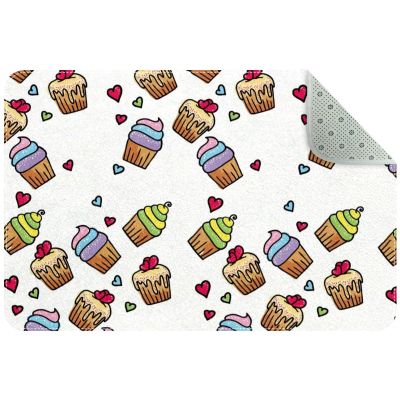 Indoor Doormat with Cute Cupcake Design, Non-Slip Rubber Backing, 60 x 40 cm