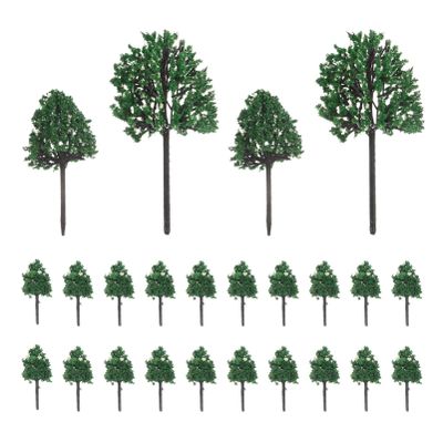 STOBOK 24-Piece Miniature Plastic Trees for Model Railways and Architectural Models