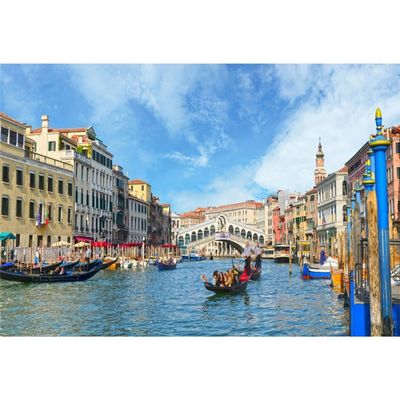 Xiaoterna 7x5 ft Venice Canals Rustic Arch Bridge Boats Photography Backdrop