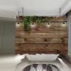 Rustic Farmhouse-Style Shower Curtain, Green Leaves, 100 x 180 cm view 1