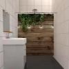 Rustic Farmhouse-Style Shower Curtain, Green Leaves, 100 x 180 cm view 3