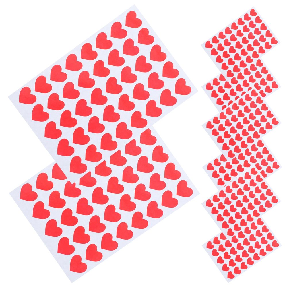 Stickers for Kindergarten Children, Red Heart Shape, 8