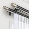 Double-Track Curtain Track, Wall-Mounted, 1–5 m, Black, 4.7 m view 1