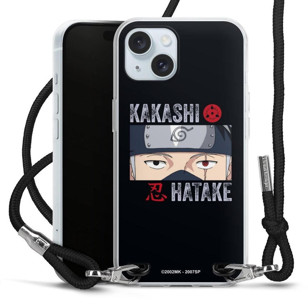 Kakashi Hatake iPhone 15 Case with Strap, Black