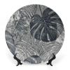 HETVBNS Monstera Leaves Decorative Bone China Plate, Personalized view 1