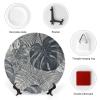 HETVBNS Monstera Leaves Decorative Bone China Plate, Personalized view 3