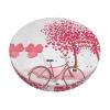 Valentine's Day Round Bar Stool Cover with Romantic Heart Print view 1