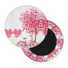 Valentine's Day Round Bar Stool Cover with Romantic Heart Print view 2