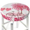 Valentine's Day Round Bar Stool Cover with Romantic Heart Print view 3