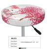 Valentine's Day Round Bar Stool Cover with Romantic Heart Print view 4