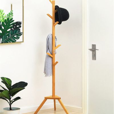 Freestanding Coat Rack with 9 Hooks for Clothes, Hats and Bags