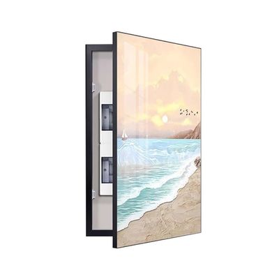 ZHFENGZHUZ Wall Art Circuit Breaker Panel Cover, Decorative Electrical Fuse Box Cabinet (50 x 100 cm, Gold Frame)