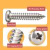 304 Stainless Steel Self-Tapping Pan Head Screws M1-M8, 10 pcs, M4.2 x 30 mm view 3