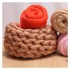 Chunky Yarn, 250 g, Ultra-Thick Full-Core Cotton, Hand-Woven, DIY Blanket, Pet Bed, Soft Chunky Yarn (Green/Light Gray) view 2