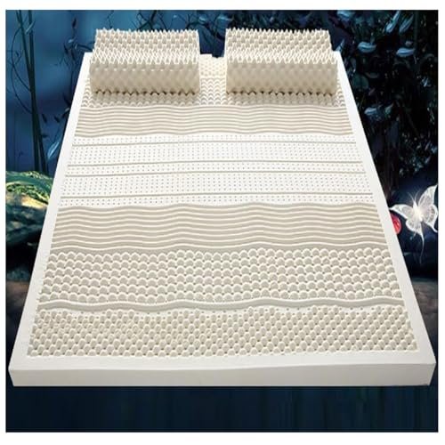 Generic 100% Natural Latex Mattress, Topper, Natural Rubber Mattress, 4 in Thick, Thickened Cushion Mat for Dorm Rooms, 75 x 94 in