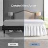 AQIGR Elastic Bed Skirt with Three Fabric Sides, Brown, 180 x 220 cm + 40 cm view 3