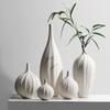 White Ceramic Flower Vase, Modern Minimalist Home Decor, Option C view 2