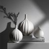 White Ceramic Flower Vase, Modern Minimalist Home Decor, Option C view 4