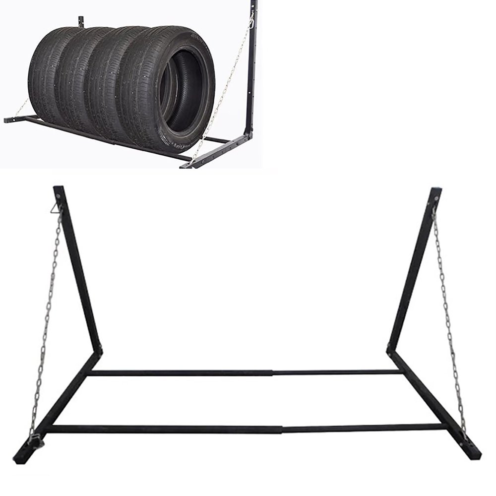 XDAWQP Adjustable Wall-Mounted Tire Storage Rack, Foldable, for Multiple Tires