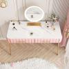 Modern Vanity Table with Drawers and Mirror view 2