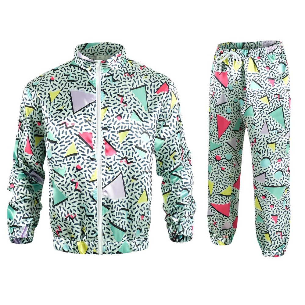 Generic Party Fashion Pink 80s Tracksuit Costume
