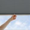 Plisart No-Drill Adhesive Pleated Blind for Window Frame, Graphite, 80 x 70 cm view 2