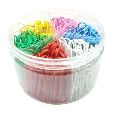 Colorful Metal Paper Clips, 500 Pieces in Various Colors
