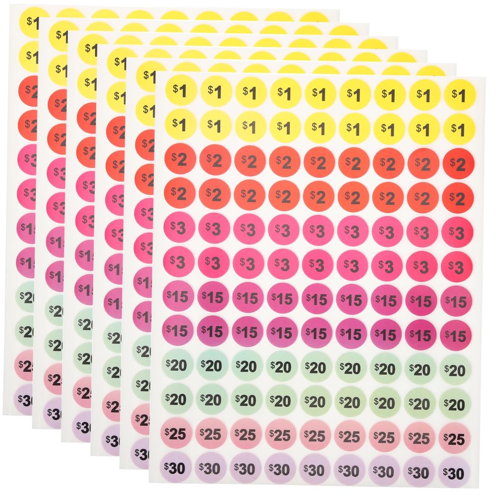 SHINEOFI 30-Sheet Round Price Label Stickers