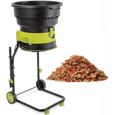 Electric Garden Leaf Mulcher with Adjustable Shred Size and Storage Bag, 30 m Power Cord