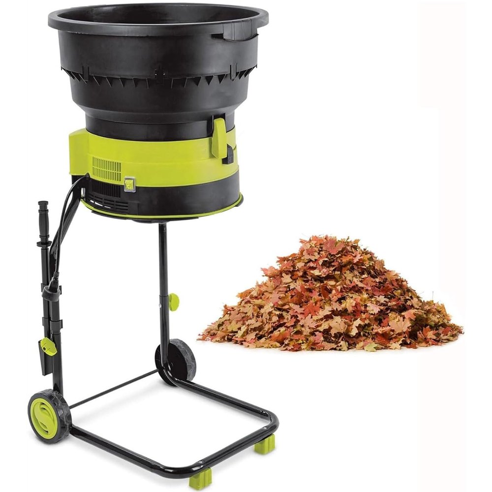 Electric Garden Leaf Mulcher with Adjustable Shred Size and Storage Bag, 30 m Power Cord
