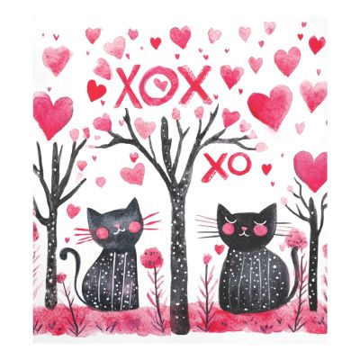 XOXO Refrigerator Magnet Cover, Tree with Black Cats, 58.4 x 66 cm