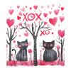 XOXO Refrigerator Magnet Cover, Tree with Black Cats, 58.4 x 66 cm view 1