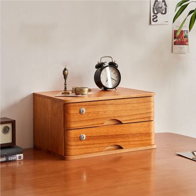 Wooden Filing Cabinet with Lockable Drawers, 4 Tiers