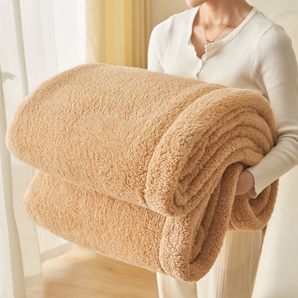 Wttfc Plush Fuzzy Throw Blanket, Super Soft Gold Velvet, Brown, 100 x 150 cm