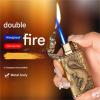 Dual-Flame Torch Lighter, Windproof Refillable Butane Lighter view 4
