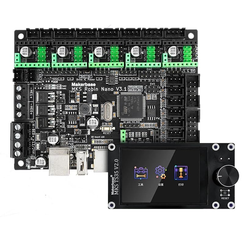 HANLEES Makerbase MKS Robin Nano V3.1 3D Printer Control Board with TS35 TFT Touchscreen, Compatible with A4988/TMC2209 (MKS Package 3)