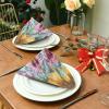 Trendy Boho Cloth Napkins, Colorful Floral Design, 4-Pack, 20 x 20 in view 4