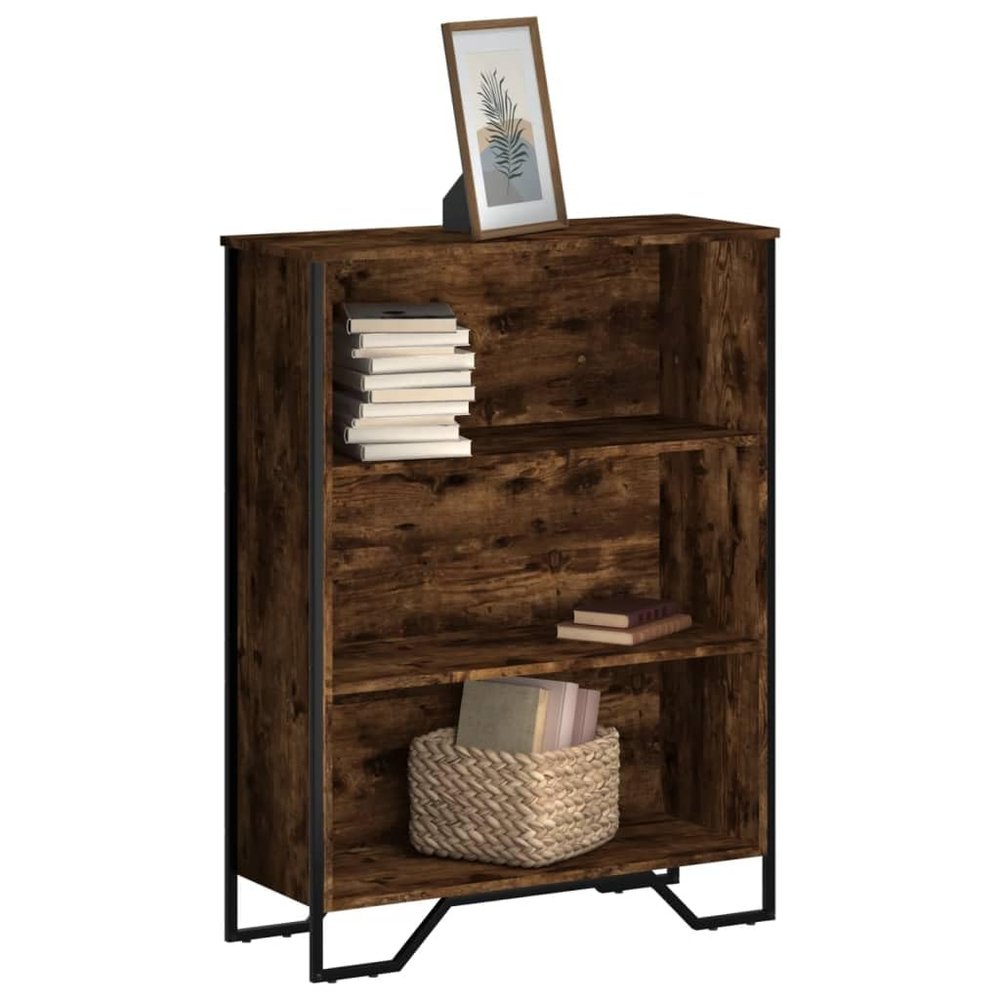 BOWEKAM Home & Garden Bookcase, Smoked Oak, 80 x 31 x 106 cm